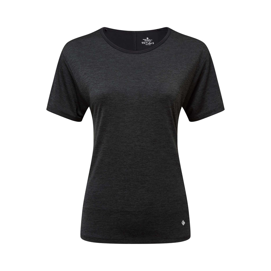 Front view of Ronhill Women's Tech Glide S/S Running Tee in black. (7744876183714)