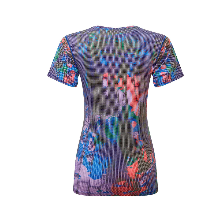 Back view of Ronhill Women's Tech Golden Hour Running Tee in blue. (7739435516066)