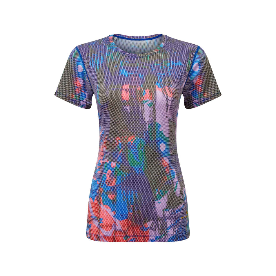 Front view of Ronhill Women's Tech Golden Hour Running Tee in blue. (7739435516066)