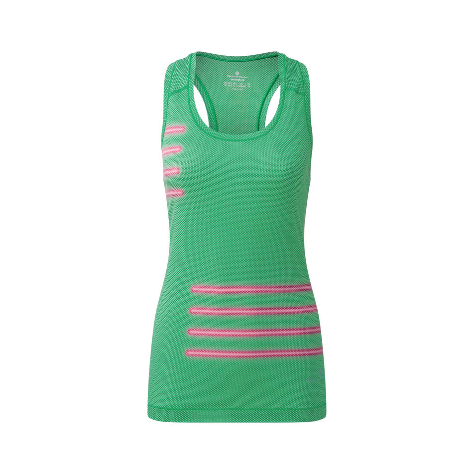 Front view of Ronhill Women's Tech Golden Hour Running Vest in green. (7744875724962)