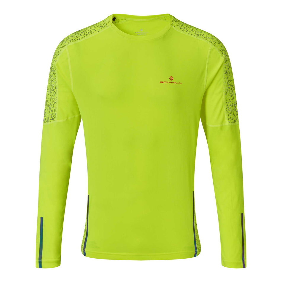 Front View of Men's Ronhill Life Nightrunner L/S Tee (6908153659554)