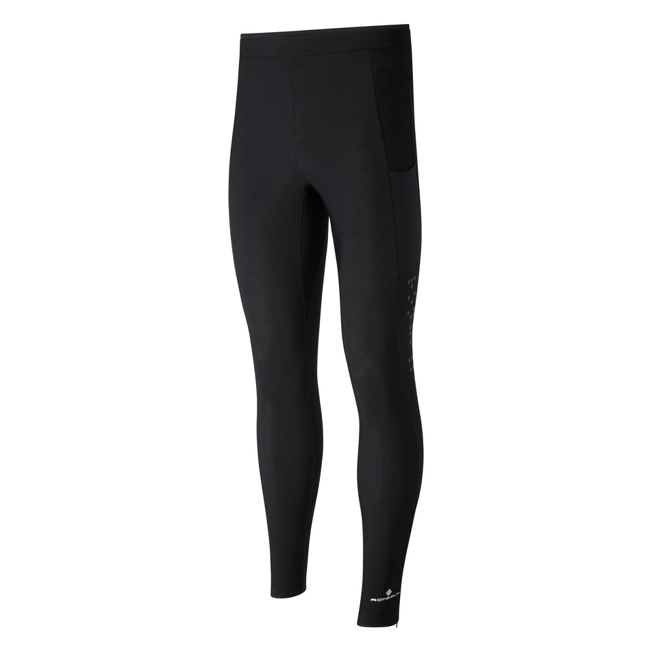 Front view of Ronhill Men's Tech Winter Running Tight in black (6905418514594)