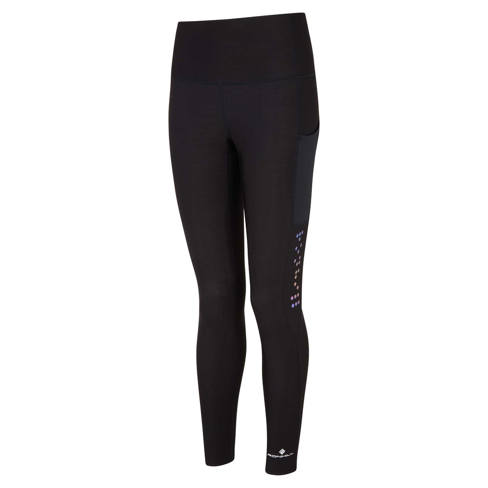 Front view of Ronhill Women's Tech Winter Running Tight in black (6903619485858)