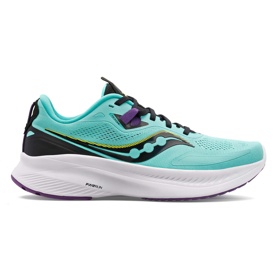 Lateral view of women's saucony guide 15 running shoes (7271900774562)