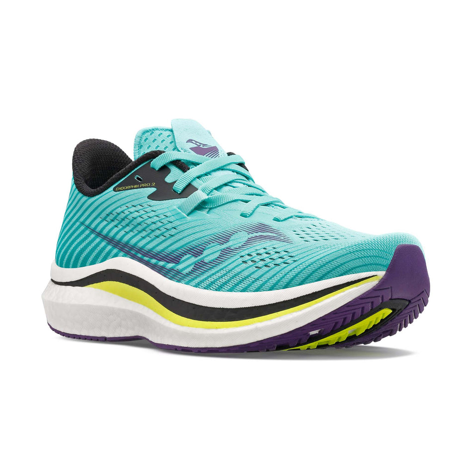Anterior view of women's saucony endorphin pro 2 running shoes (7271911194786)