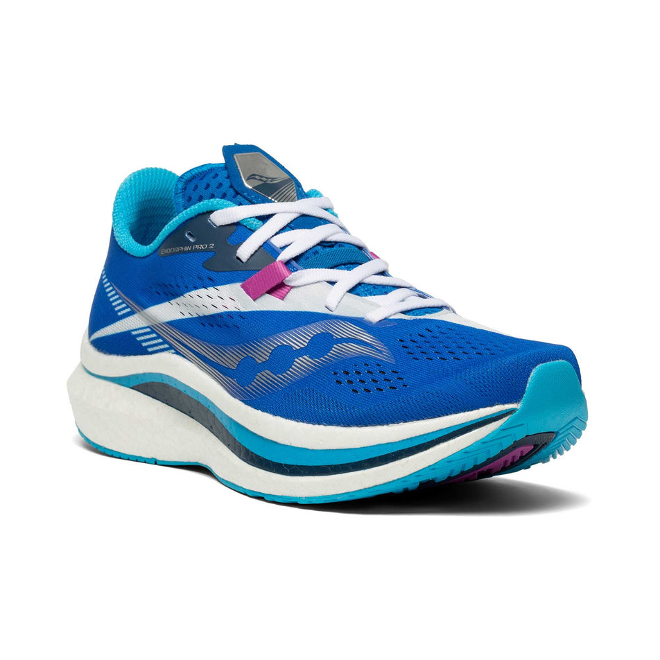 Front angled view of women's Endorphin Pro 2 running shoe (6890781442210)