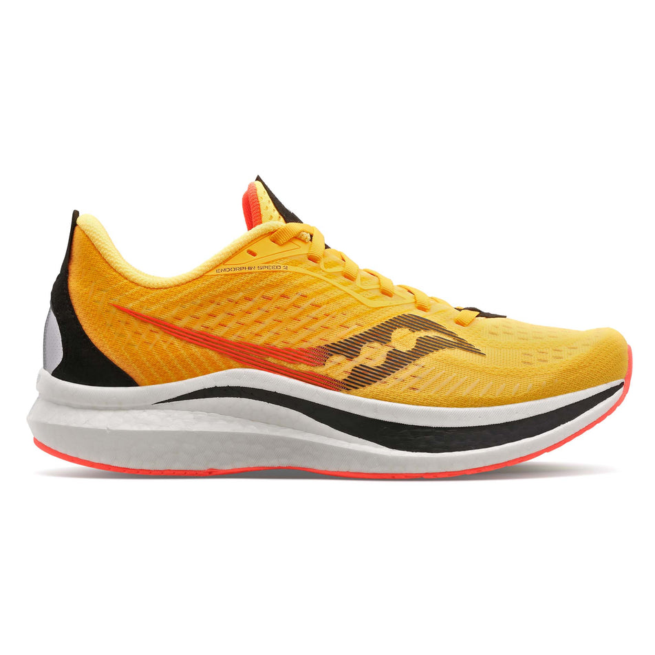 Lateral view of women's saucony endorphin speed 2 running shoes (7271916044450)
