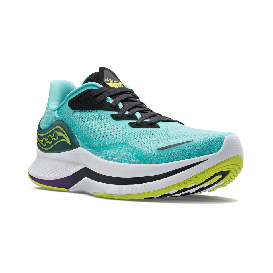 Anterior view of women's saucony endorphin shift 2 running shoes (7271920140450)