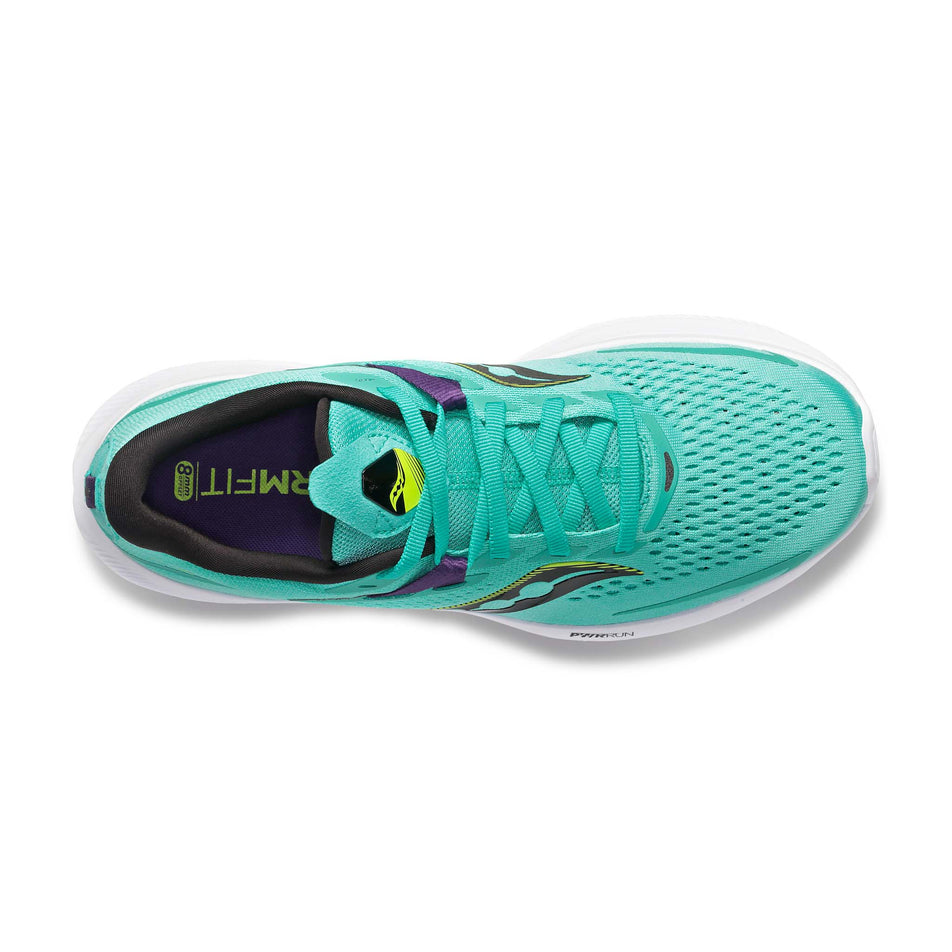 Upper view of women's saucony ride 15 running shoes (7315125272738)
