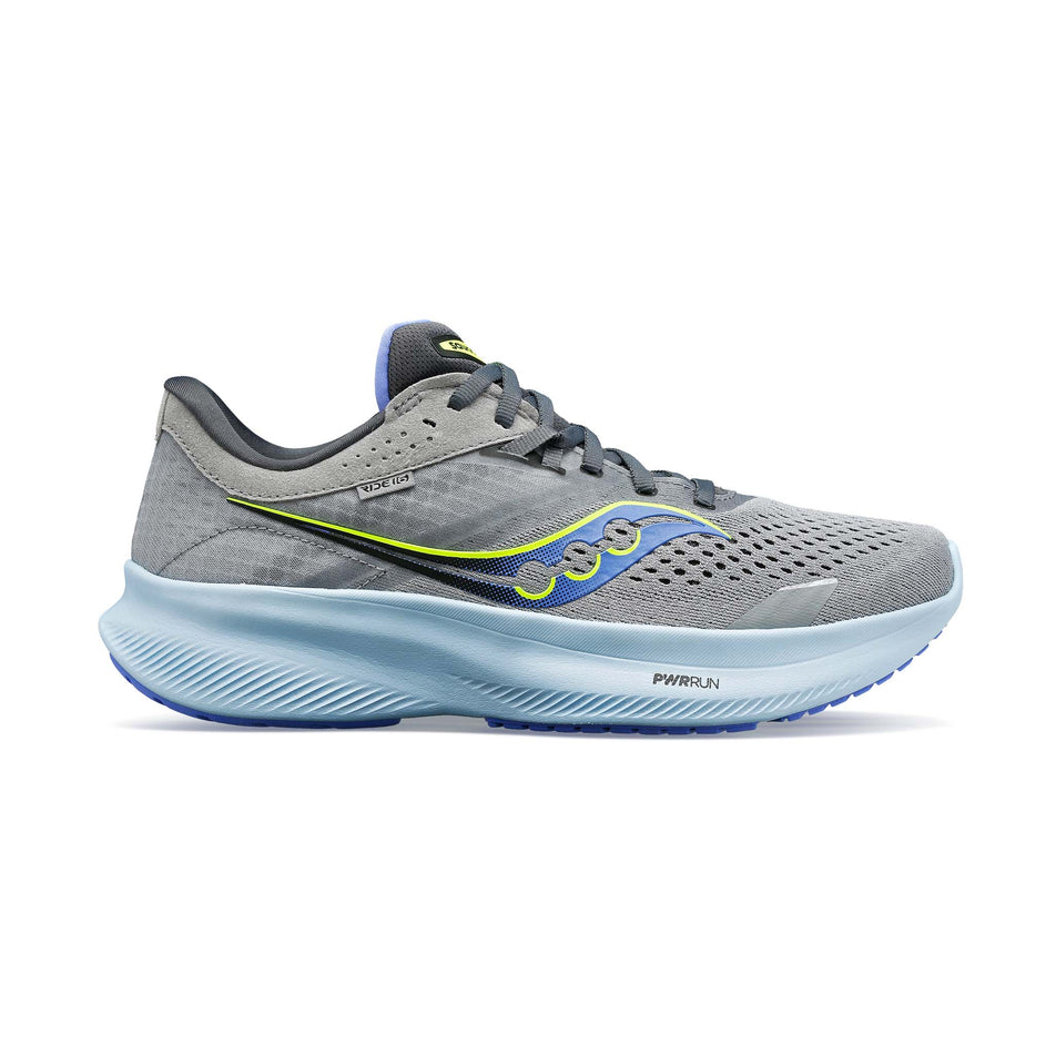 Lateral side of the right shoe from a pair of women's Saucony Ride 16 Running Shoes (7842014429346)
