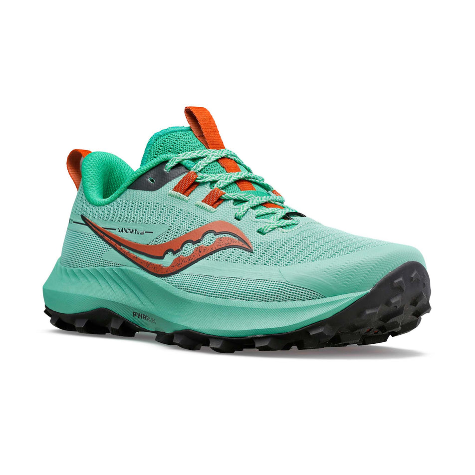 Lateral side of the right shoe from a pair of Saucony Women's Peregrine 13 Running Shoes (7752250359970)