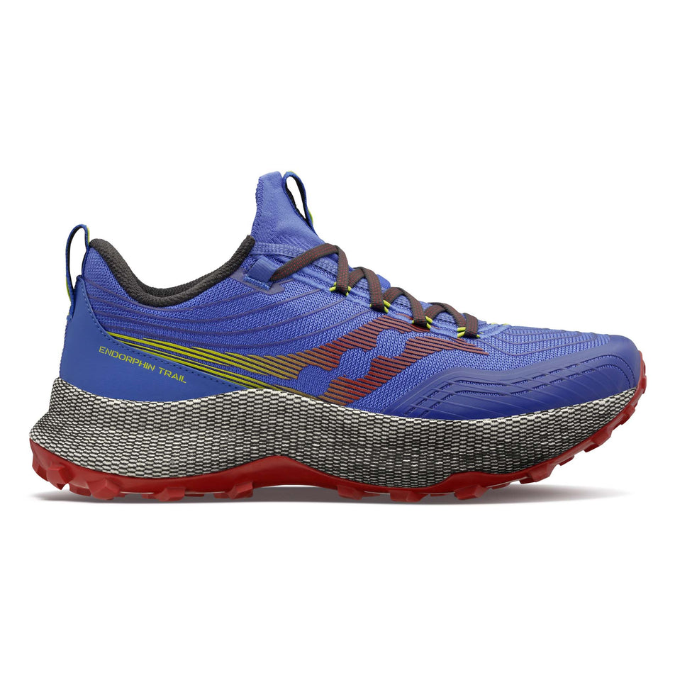 Lateral view of men's saucony endorphin trail running shoes (7271873740962)