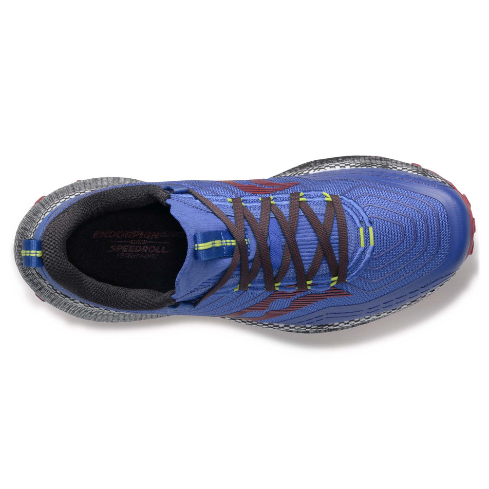 Upper view of men's saucony endorphin trail running shoes (7271873740962)