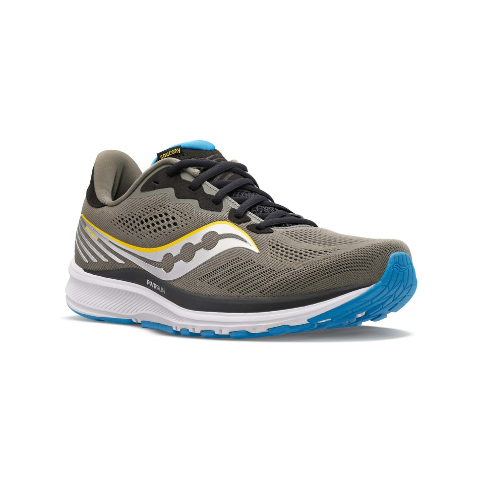 Anterior angled view of men's saucony ride 14 running shoes (7239017889954)
