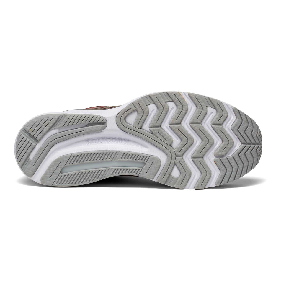 Sole view of men's Saucony Guide 14 running shoes. (6890631921826)
