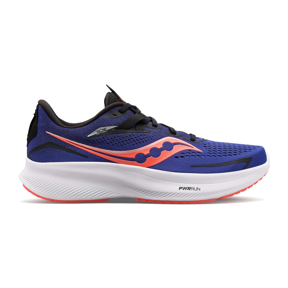 Lateral view of men's saucony ride 15 running shoes (7315117768866)