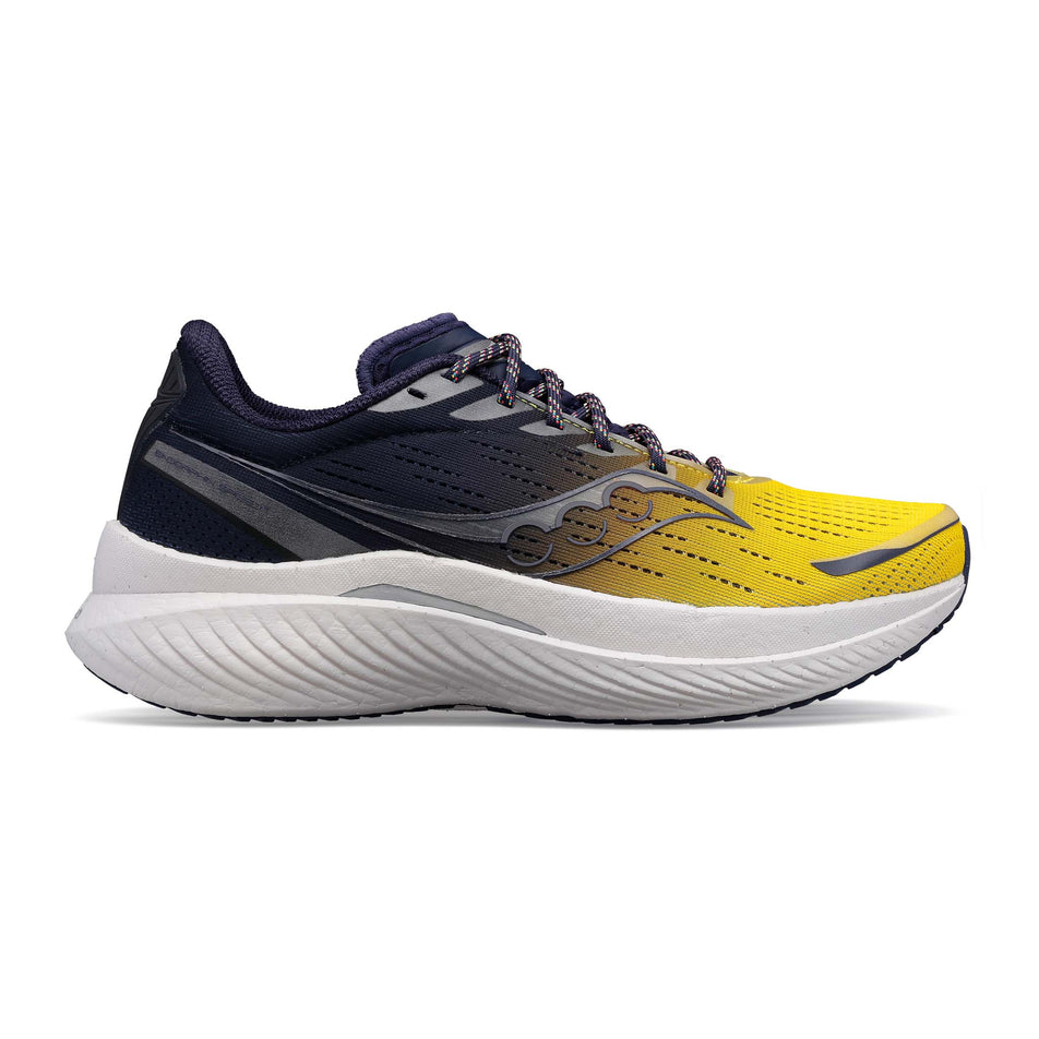 Lateral view of men's saucony endorphin speed 3 running shoes in yellow (7599187919010)