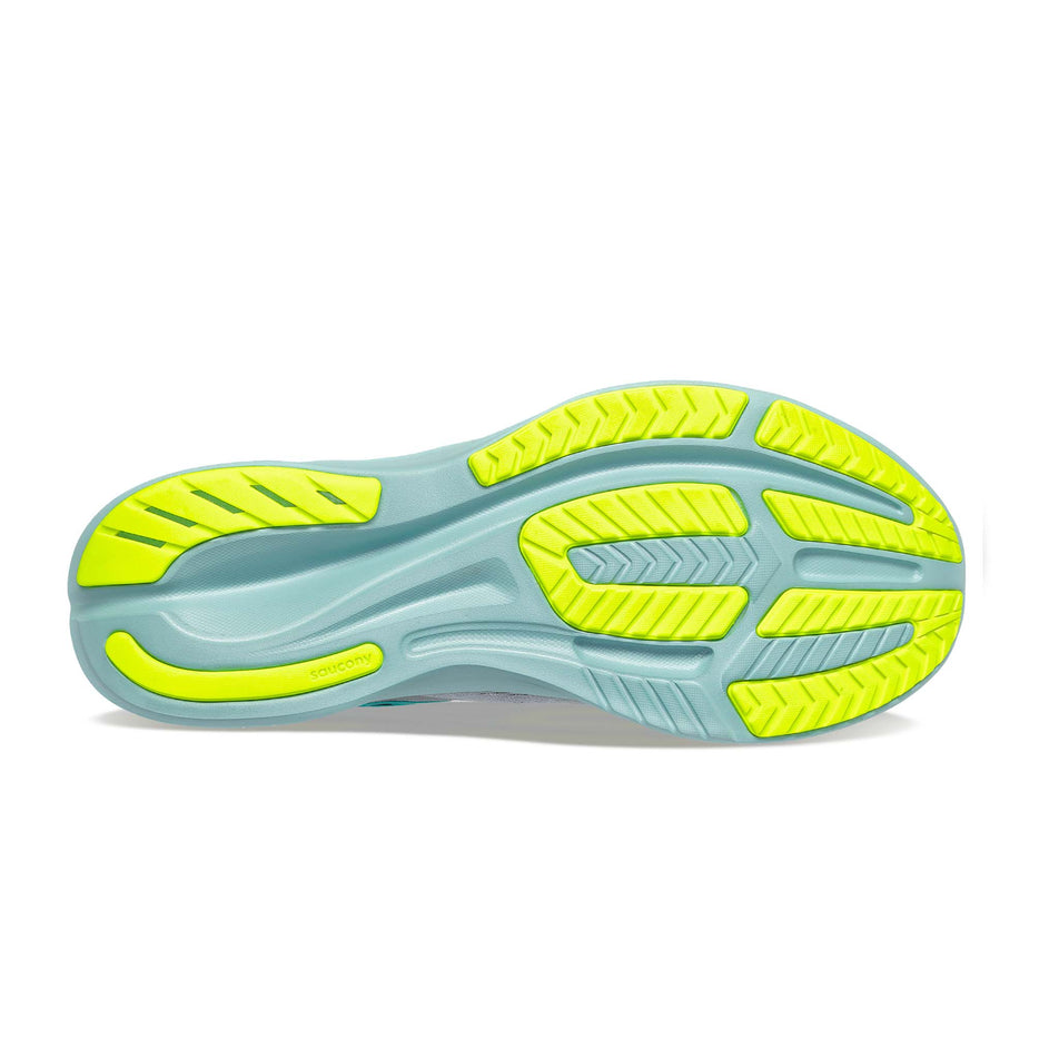 The outsole of the right shoe from a pair of men's Saucony Ride 16 Running Shoes (7841293074594)