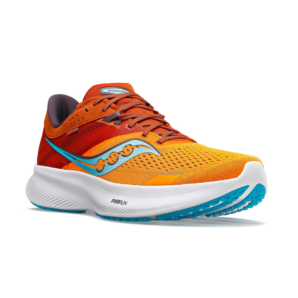 Lateral side of the right shoe from a pair of men's Saucony Ride 16 Running Shoes (7841296679074)