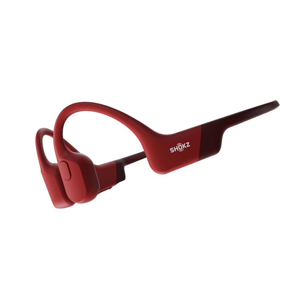 Side angled view of unisex shokz openrun wireless bone conduction headphones (7424755695778)