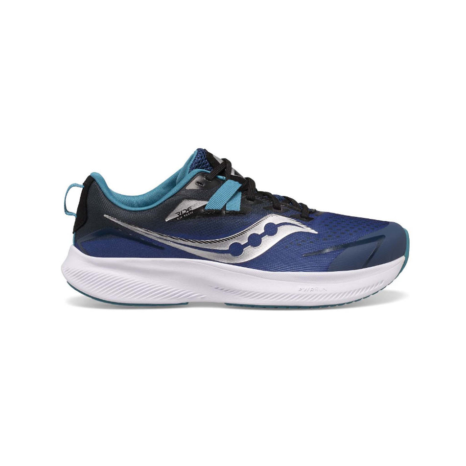 Lateral side of the right shoe from a pair of Saucony Boys' Ride 15 Running Shoes (7525290442914)