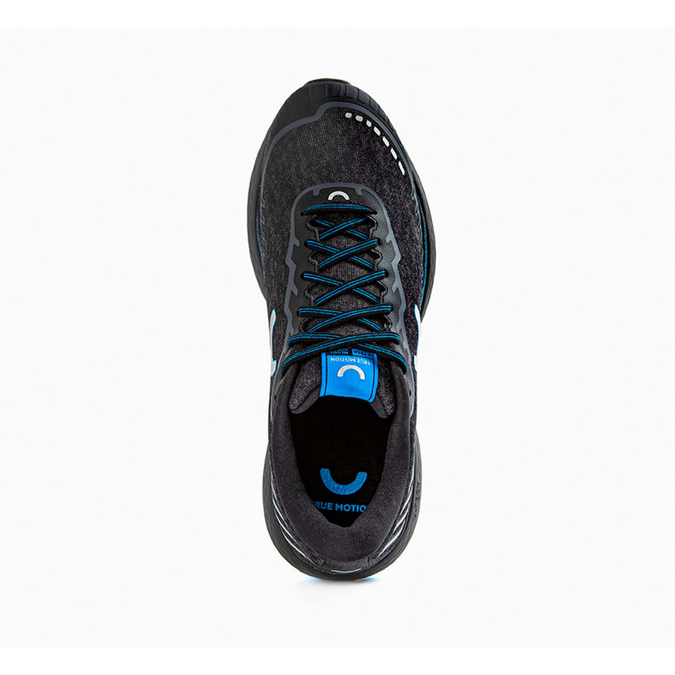 Right shoe upper view of True Motion Men's U-Tech Nevos Elements Running Shoes in black (7704178098338)