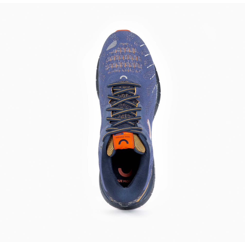 Upper view of men's true motion aion next gen running shoes in blue (7511090954402)
