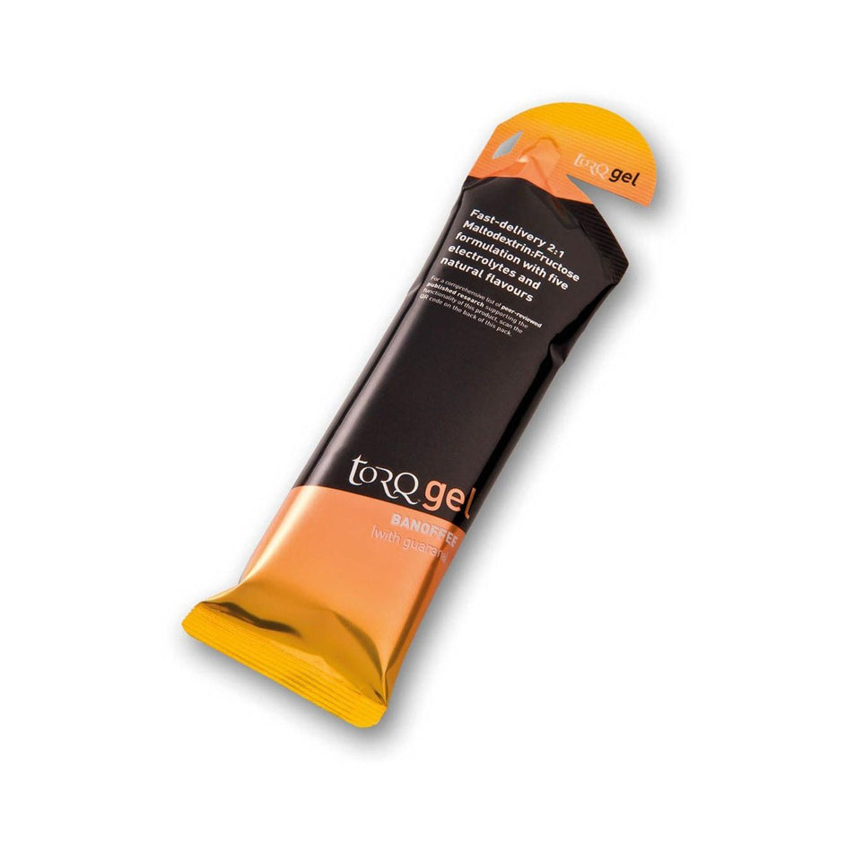 Front view of torq energy gel with guarana - caffeinated banoffee (7076782244002)
