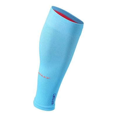 Side angled view of women's hilly pulse compression calf guard (7051984044194)