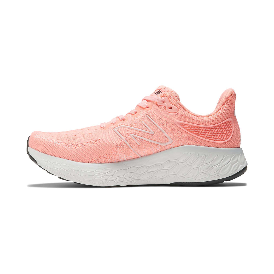 Right shoe medial view of New Balance Women's Fresh Foam 1080v12 Running Shoes in pink. (7725351272610)