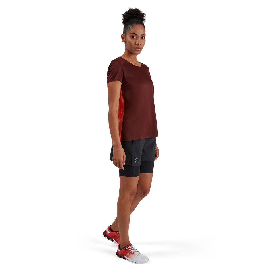 Side angled view of women's on active short (7295205474466)