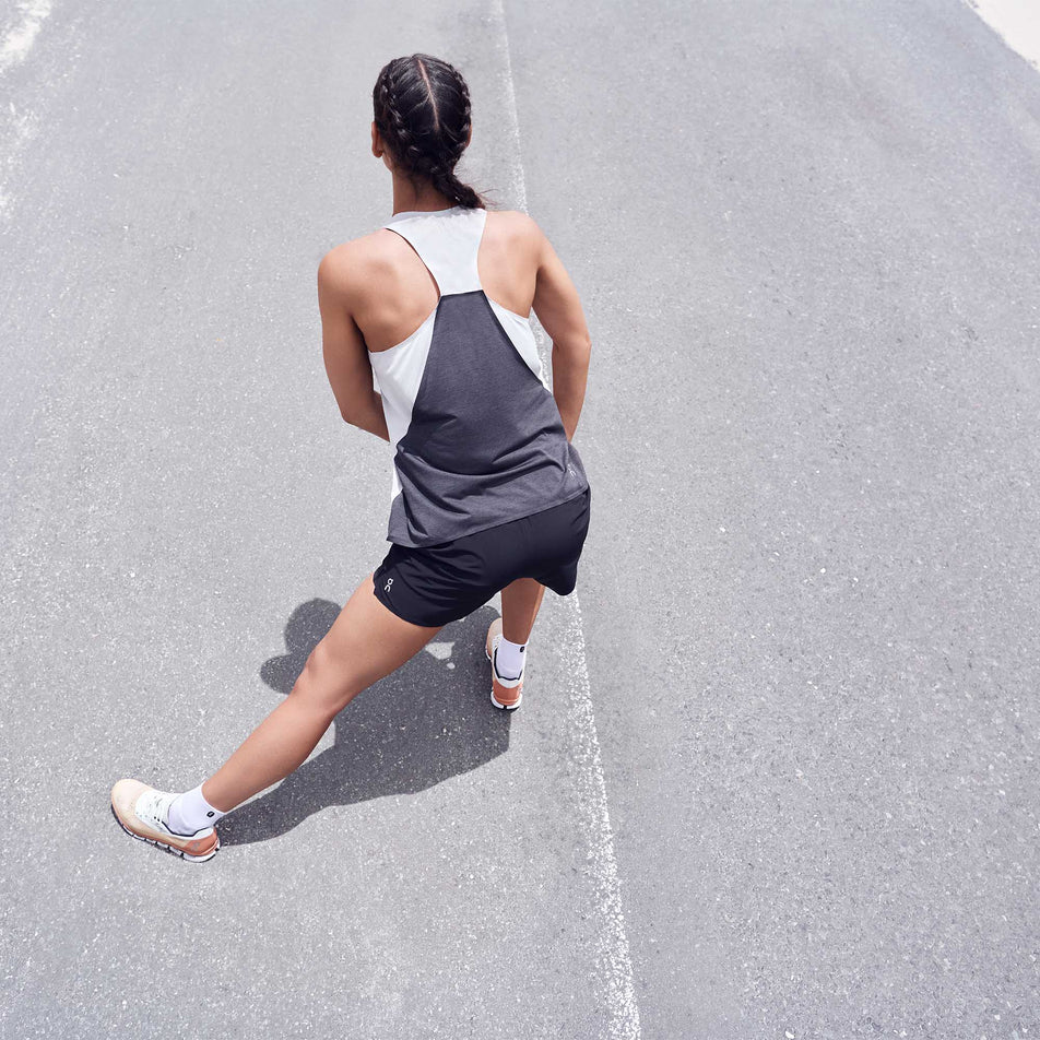 Behind Model Stretching View of Women's On Running Shorts (6910394106018)