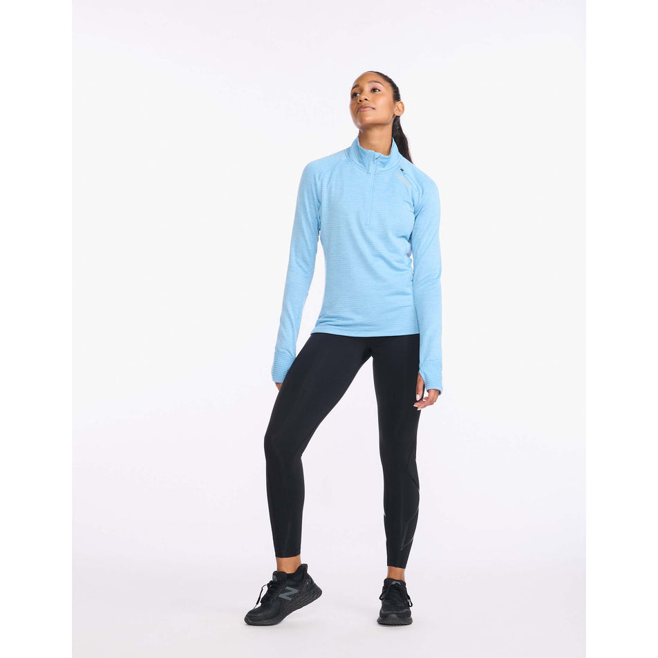 Front view of women's 2xu ignition 1/4 zip (7254429040802)