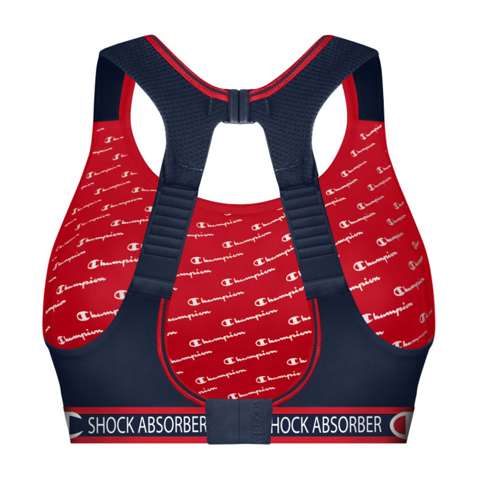 Behind view of women's shock absorber/champion limited edition ultimate run bra (7071614992546)