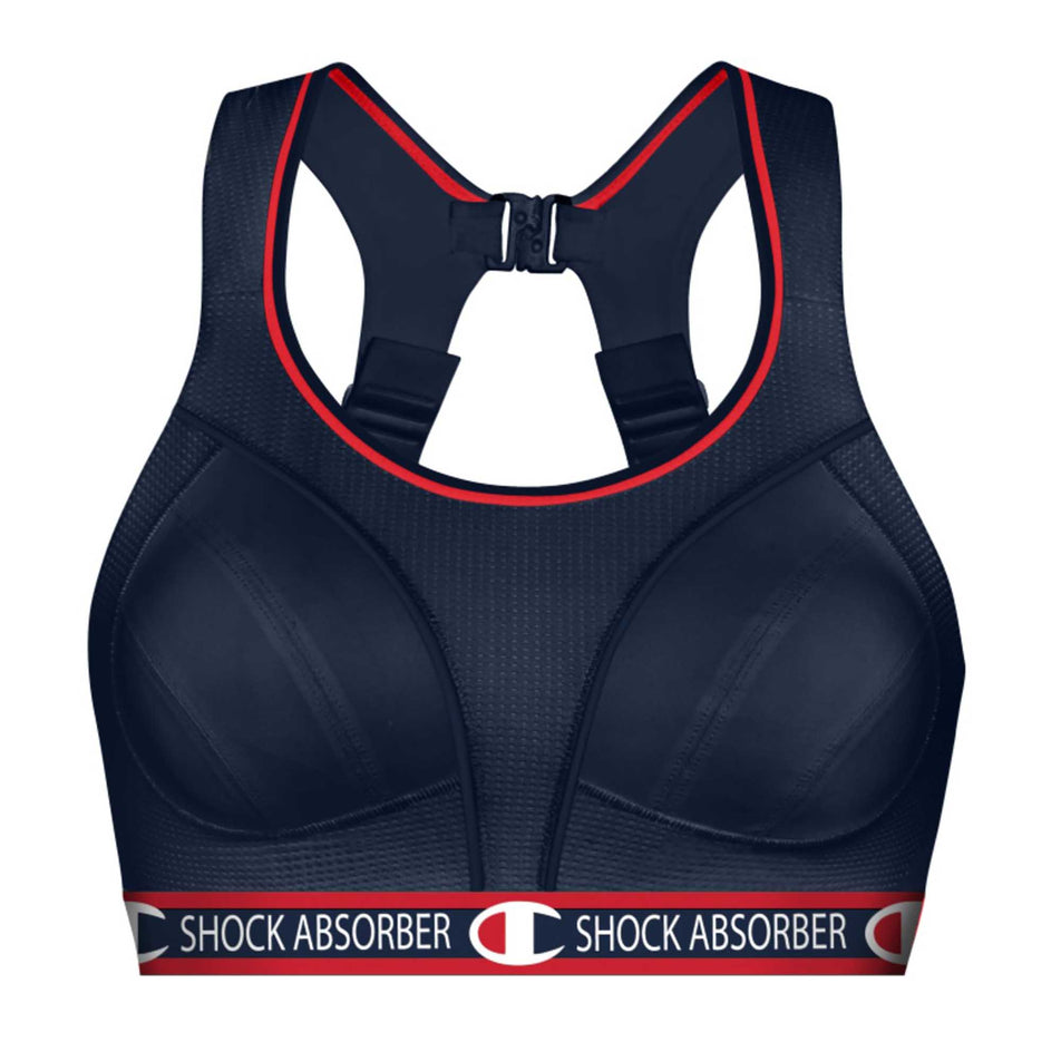 Front view of women's shock absorber/champion limited edition ultimate run bra (7071614992546)