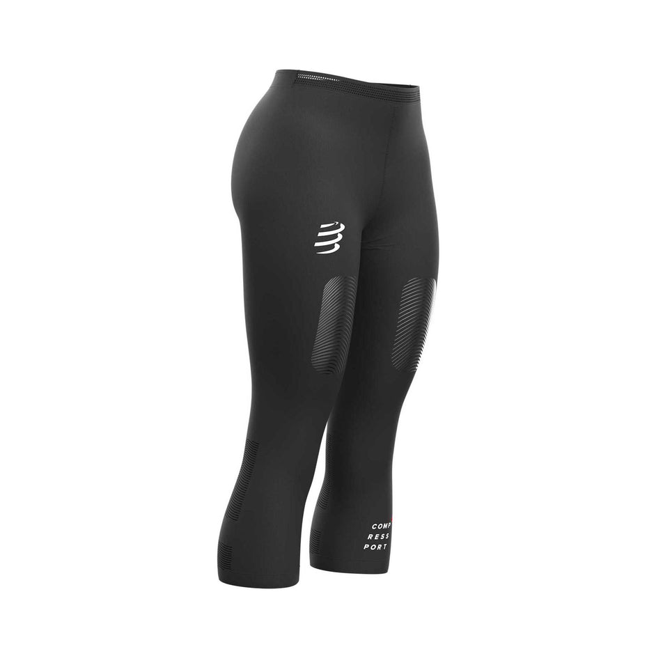 Front angled view of women's compressport trail under control pirate 3/4 length tights (7051944493218)