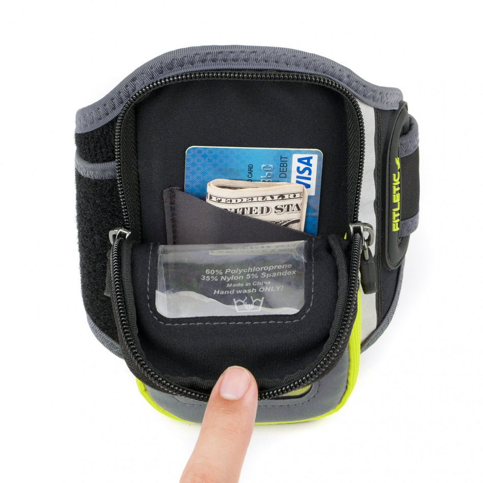 Pouch pocket view of unisex fitletic forte running arm band (7108576542882)