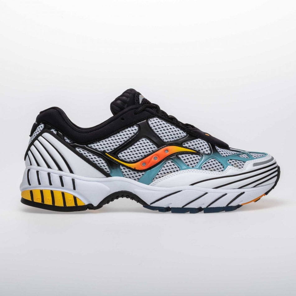 Lateral view of unisex saucony grid web lifestyle shoes (7027552714914)